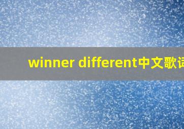 winner different中文歌词